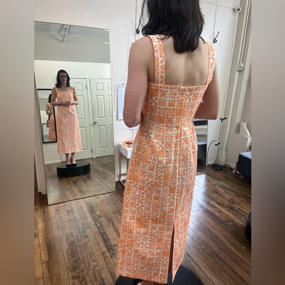 Coco Shop Slip Dress in Orange Checkerboard - Picture 3 of 3